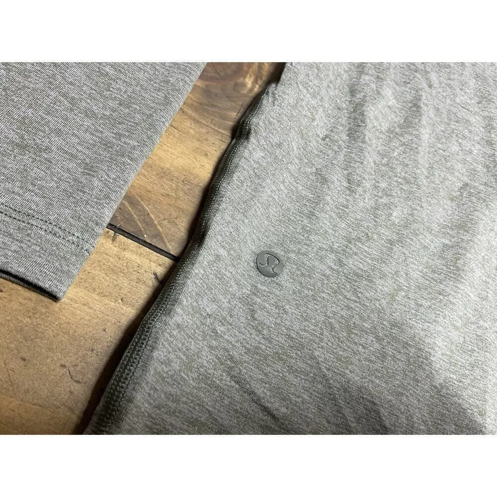 Lululemon Soft Jersey Half Zip Mens Large Heathered Slate Brown Army Green